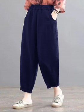 Linen Feeling Silk Cotton Capri Pants